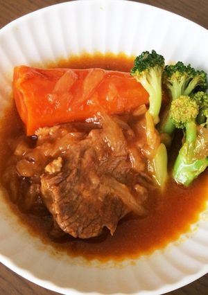 トンカツ用豚肉で、トマトソース煮込み☆-レシピのメイン写真
