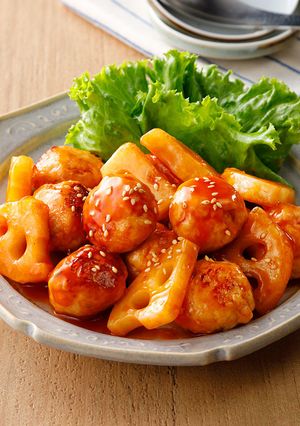 ごはんがすすむ！鶏肉甘酢だんご-レシピのメイン写真