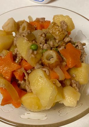 給食の味！揚げじゃがのそぼろ煮-レシピのメイン写真