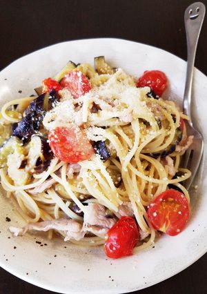 ペコペコランチに♪豚こまとなすのパスタ-レシピのメイン写真