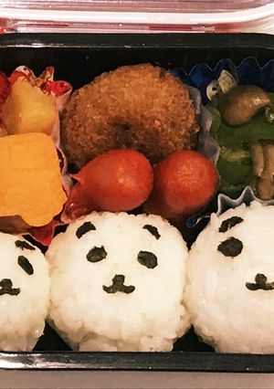 パンダ親子 キャラ弁 幼稚園お弁当-レシピのメイン写真