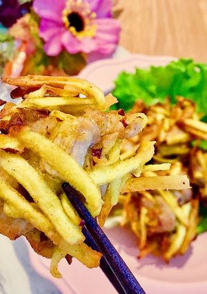 カリジュワッ♡さつま芋と豚肉の唐揚げ-レシピのメイン写真
