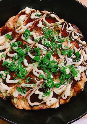 明太チーズ餅ふわふわお好み焼き-レシピのメイン写真