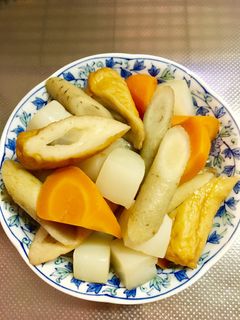 白だしで☆根野菜とごぼう天の煮物-レシピのメイン写真