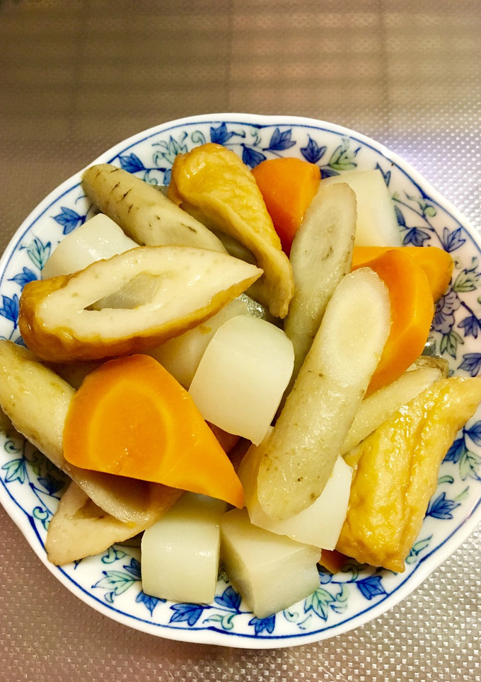 白だしで☆根野菜とごぼう天の煮物-レシピのメイン写真