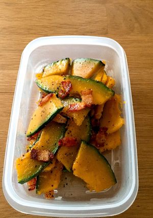 かぼちゃとベーコンの炒め物♡お弁当に♡-レシピのメイン写真