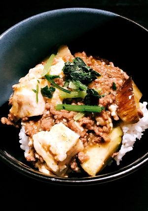 びっくりグリーンカレー味麻婆茄子豆腐丼-レシピのメイン写真