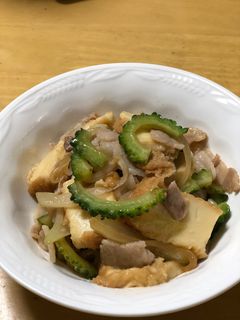 ゴーヤと厚揚げの肉炒め-レシピのメイン写真