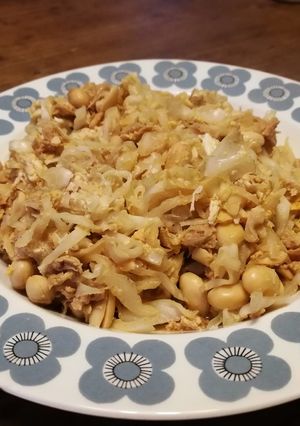 タンパク質豊富なツナと大豆のキャベツ炒め-レシピのメイン写真