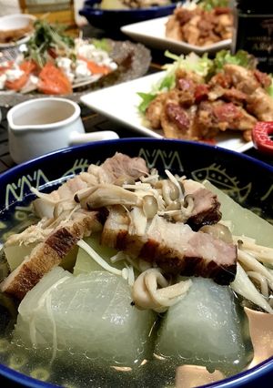 冬瓜ときのこ、ベーコンのスープ煮-レシピのメイン写真