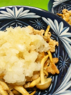 *豚コマとしめじ炒めおろし添え*-レシピのメイン写真