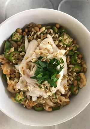 腸まで届くサラダチキン ネバネバ丼-レシピのメイン写真