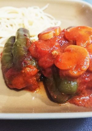まるごとピーマンのトマト煮-レシピのメイン写真