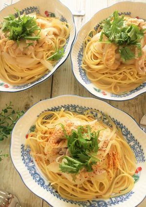 　豚肉と薄揚げの和風スープパスタ-レシピのメイン写真