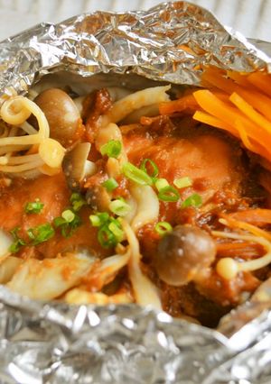 鮭ときのこの江戸甘味噌ホイル焼き-レシピのメイン写真