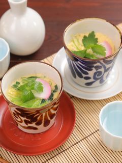 三つ葉香る♪レンジで簡単お手軽茶碗蒸し-レシピのメイン写真