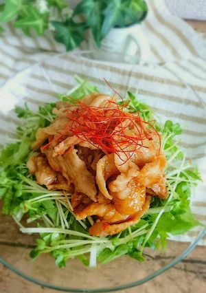 絶対美味しい♡うま辛っ豚肉のおかずサラダ-レシピのメイン写真