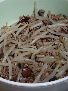 もやしと茄子の挽き肉炒め-レシピのメイン写真