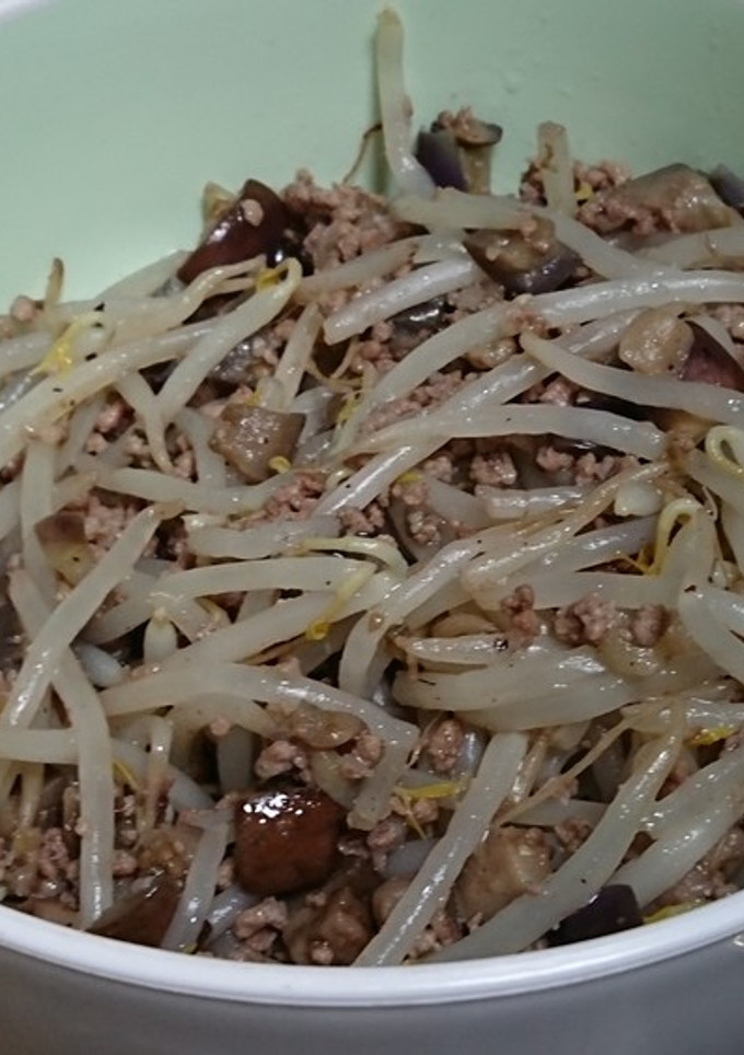 もやしと茄子の挽き肉炒め-レシピのメイン写真