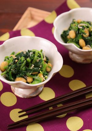 ほうれん草と大豆のカリカリじゃこ味噌和え-レシピのメイン写真