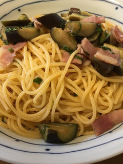 茄子とベーコンの和風スパゲッティ−-レシピのメイン写真