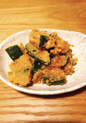 叩きMIXナッツでかぼちゃの味噌和え-レシピのメイン写真