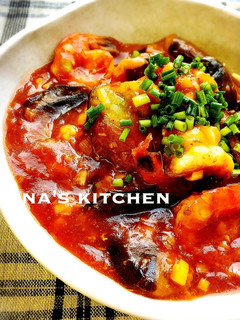 茄子も一緒に仲良しエビチリ♪♪-レシピのメイン写真