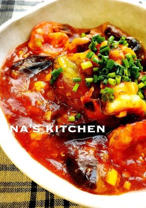 茄子も一緒に仲良しエビチリ♪♪-レシピのメイン写真