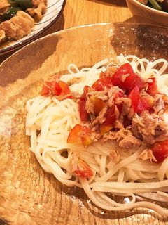 トマトとシーチキンの冷やしうどん-レシピのメイン写真