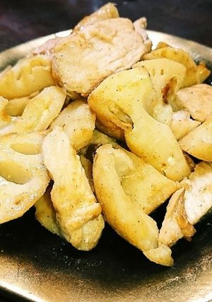 鶏胸肉と蓮根のめんつゆマヨ炒め-レシピのメイン写真