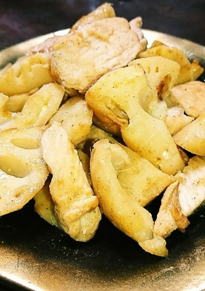 鶏胸肉と蓮根のめんつゆマヨ炒め-レシピのメイン写真