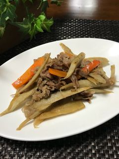 簡単おいしい☆牛肉とごぼうの甘辛炒め☆-レシピのメイン写真