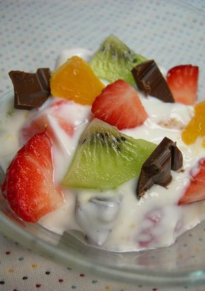 フルーツ＆チョコ入り☆ヨーグルト-レシピのメイン写真