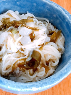 簡単10分で☆タコわさめかぶ素麺!-レシピのメイン写真
