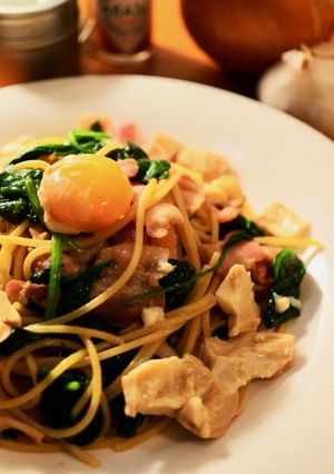 ほうれん草とベーコンの和風パスタ-レシピのメイン写真