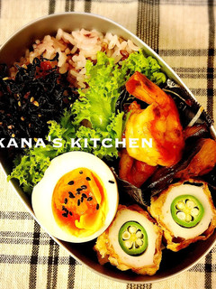 茄子も一緒に♡仲良しエビチリ♡弁当-レシピのメイン写真