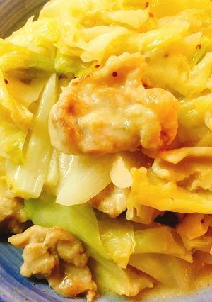 鳥もも肉とキャベツのマヨ粒マスタード炒め-レシピのメイン写真