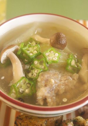 ふわふわつくね団子と冬瓜のスープ-レシピのメイン写真