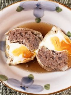 簡単!挽肉と卵の巾着煮-レシピのメイン写真