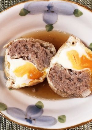 簡単!挽肉と卵の巾着煮-レシピのメイン写真