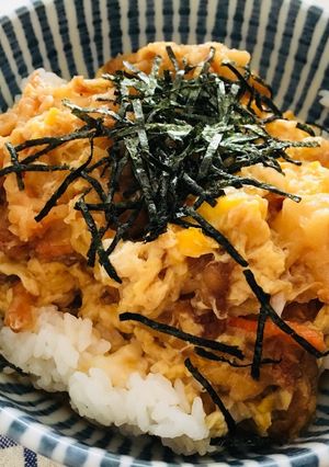 超時短！惣菜のかき揚げ卵とじ丼-レシピのメイン写真