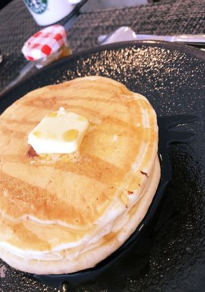 卵無しのもっちりホットケーキを1人分！-レシピのメイン写真