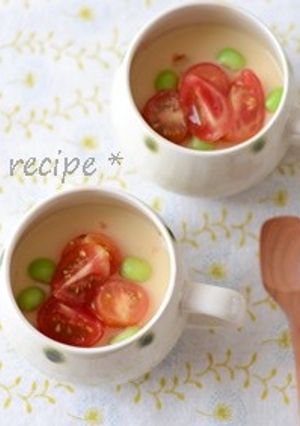 トマトと枝豆のせ冷やし茶碗蒸し-レシピのメイン写真