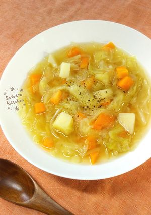 満腹ヘルシー＊野菜を食べるコンソメスープ-レシピのメイン写真