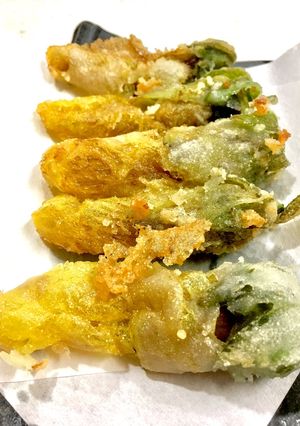グルテンフリー！花オクラの米粉天ぷら-レシピのメイン写真