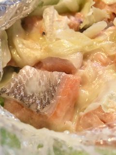 鮭とキャベツのニンニクチーズ蒸し❁-レシピのメイン写真