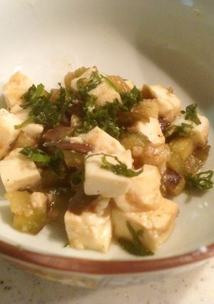 介護食 なすとお豆腐の味噌炒め-レシピのメイン写真