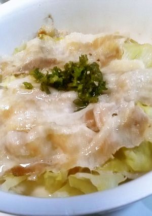 キャベツと豚しゃぶ肉のレンジ蒸し-レシピのメイン写真