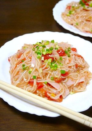 防災レシピ！ワンパン☆素麺ナポリタン-レシピのメイン写真