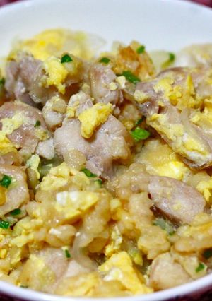 揚げ玉入り親子丼-レシピのメイン写真